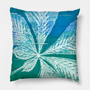 blue-green chestnut leaf Pillow
