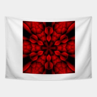 scarlet and red hexagonal floral fantasy design Tapestry