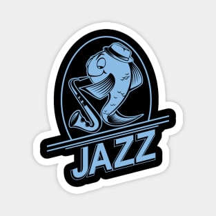 Fish Playing Snazzy Jazz Saxophone Music Magnet