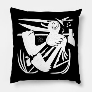 Corvus Corax #1 white print Pillow