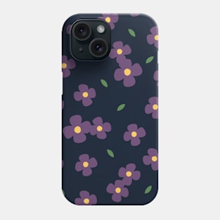 Cute Purple Flower Pattern Phone Case