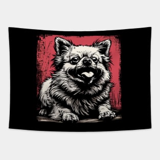 Retro Art Pomeranian Dog Lover Tapestry