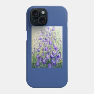 Purple harebells watercolour painting Phone Case