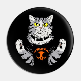 Heavy metal cat Pin