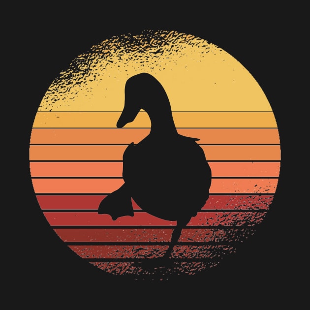 Duck Retro Vintage Sunset Distressed by Little Duck Designs