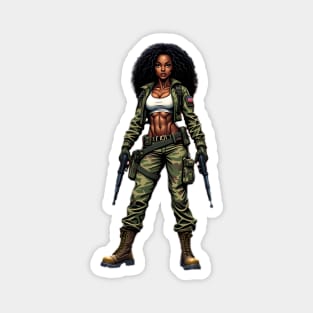African American Military Woman Magnet