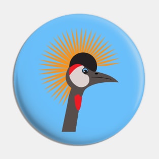 Grey Crowned Crane African Bird Portrait 2 Pin