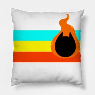 cat on fire Pillow