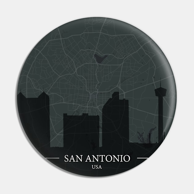 San Antonio city map with silhouette Pin by Aeons