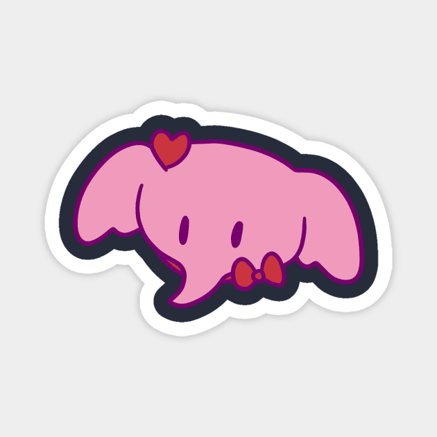 Pink Heart Elephant Face Magnet by saradaboru