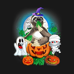 Sloth Lover Pumpkin Sloth Halloween Costume T-Shirt