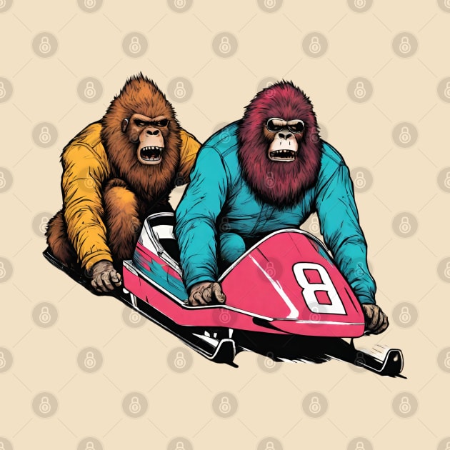 Funny Bobsleigh with Bigfoot Crews in Winter Sports Bobsleighing Christmas by DaysuCollege