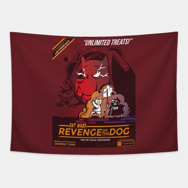 Cat War - Revenge of the Dog Tapestry by uncommontee