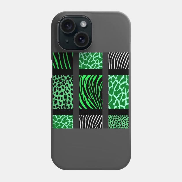Green Mixed Animal Print Phone Case by BlakCircleGirl