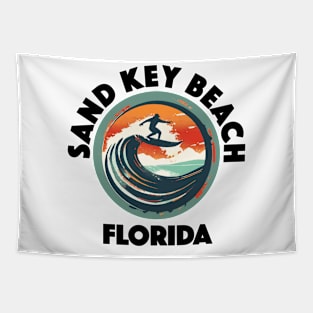 Sand Key Beach - Florida (with Black Lettering) Tapestry