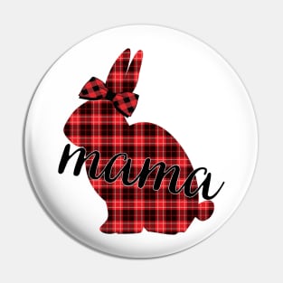 Cute Plaid Print Flannel Bunny Mama Pattern Easter Rabbit Mom Gift Pin