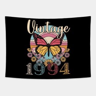 Floral Butterfly Retro Vintage 1994 29th Birthday Tapestry