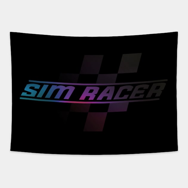 Sim racing or sim racer checkered flag for simracing Tapestry by Guntah