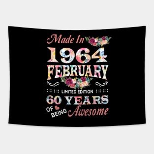 February Flower Made In 1964 60 Years Of Being Awesome Tapestry