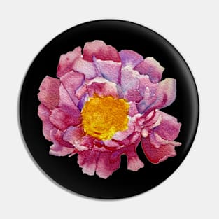 Pink watercolor peony flower Pin