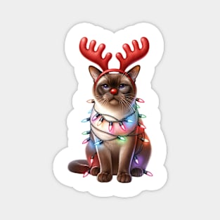 Christmas Red Nose Burmese Cat Magnet