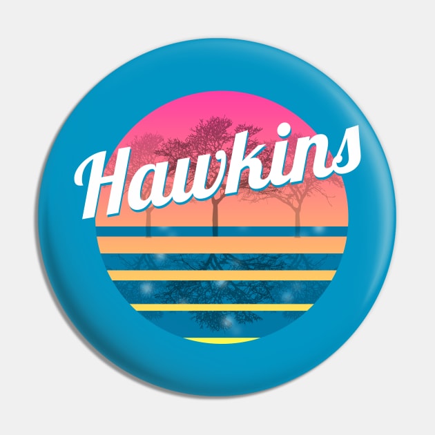 Hawkins - Retro Stranger Things Pin by ScruffyTees