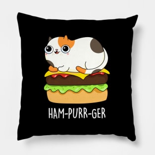 Ham-purr-get Cute Cat Burger Pun Pillow