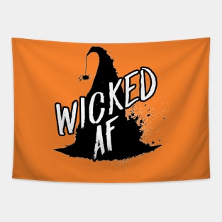 Wicked AF Witch Hat Halloween Spider Wicked Witch Tapestry