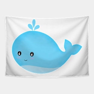 Cute Kawaii Blue Whale Tapestry