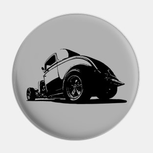 Front/Back - 1932 Ford Model A Coupe - stylized monochrome Pin