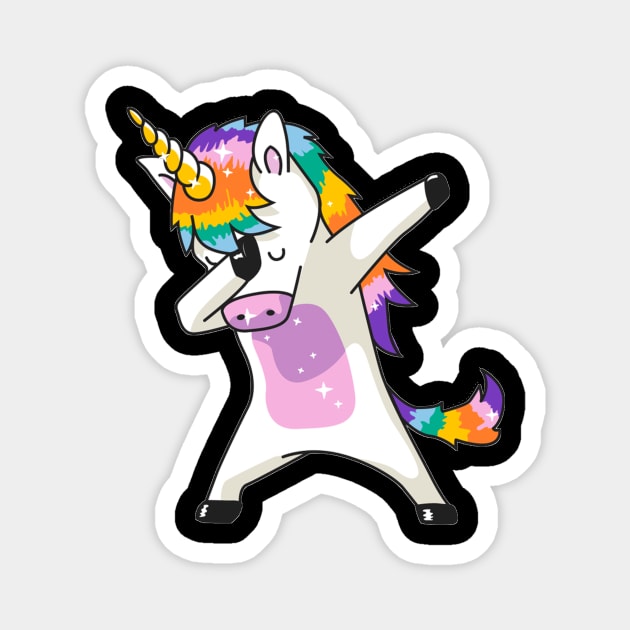 Cartoon Unicorn Dabbing Magnet by CoApparel