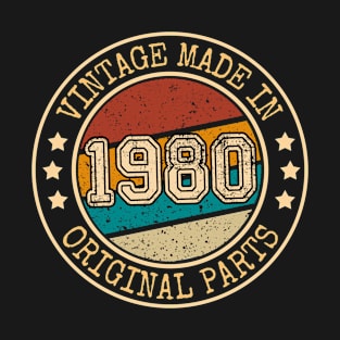 40th Birthday Gift, Vintage 1980, Retro Birthday 40 Years Old T-Shirt