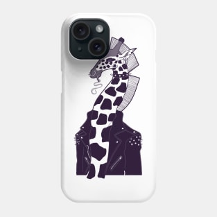 Punk Giraffe In Monochrome Phone Case