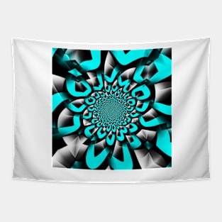 Abstract flower in turquoise Tapestry