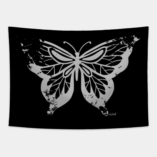 BUTTERFLY light Gray, Logo Tapestry by VanIvony