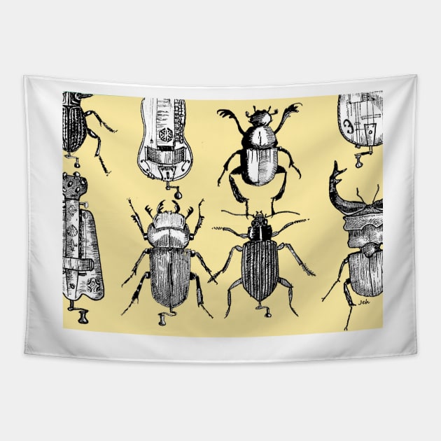 Hurdy gurdy beetle theme 2 Tapestry by inkle