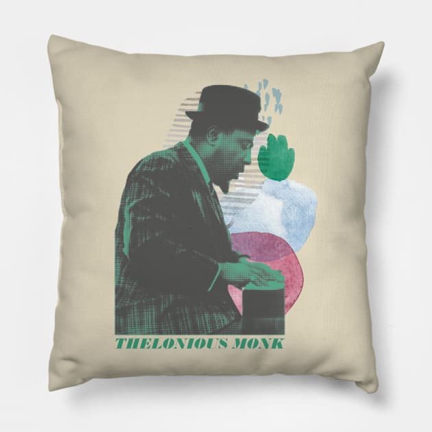 Thelonious Monk Pillow by HAPPY TRIP PRESS