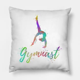 Gymnast Silhouette Art & Text Pillow