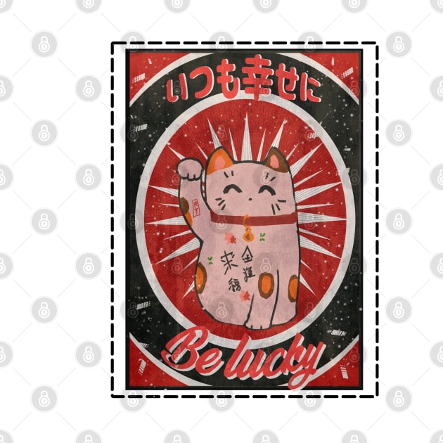 Lucky/Maneki Cat in Vintage Style by Neroaida