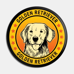 Golden Retriever Dog Portrait Pin