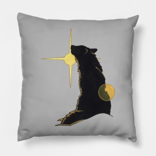 Sunlit Wolf Design Pillow