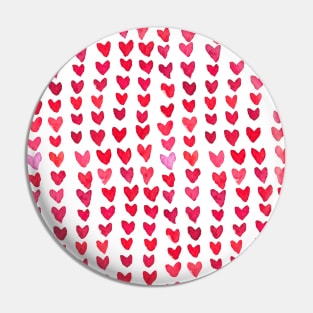 Brush stroke hearts - red and pink Pin