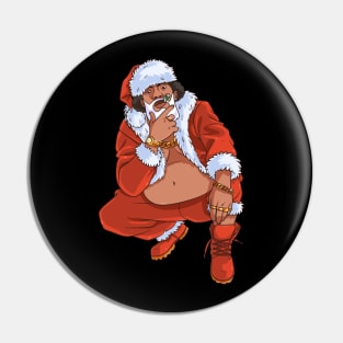 Black Santa Claus Gangster Christmas Pin