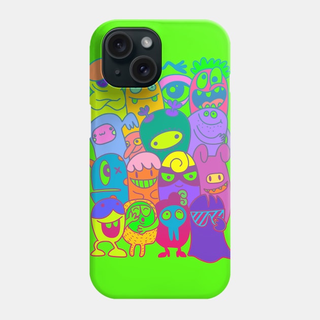 Crazy Monster Party Phone Case by AlondraHanley