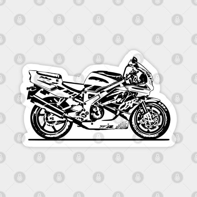 CBR900RR Fireblade Motorcycle Sketch Art Magnet by DemangDesign