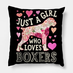 Just A Girl Who Loves Boxers Pillow