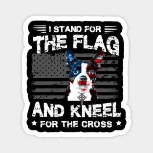 Boston Terriers Dog Stand For The Flag Kneel For Fallen Magnet