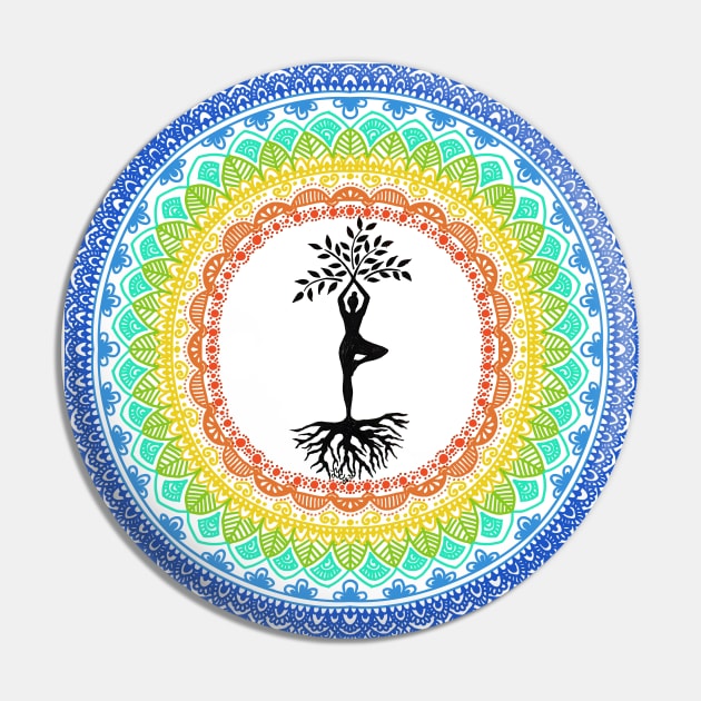 Yoga tree pose with zen doodle Pin by Starlight Tales