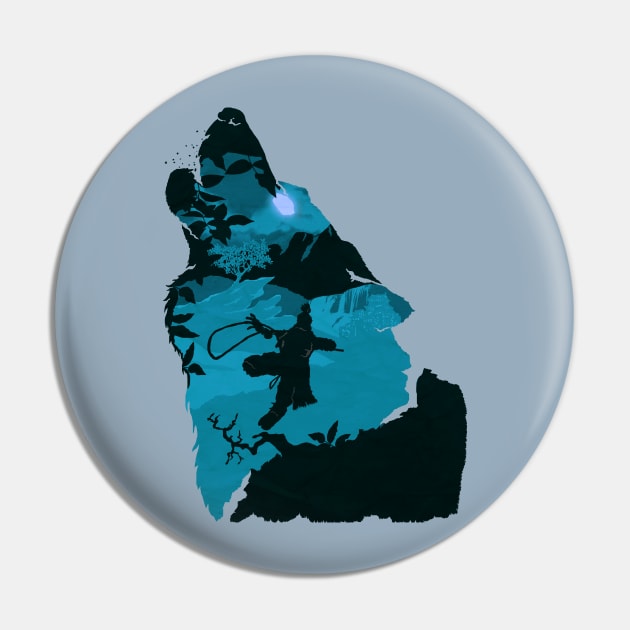 Sekiro - One Armed Wolf (Blue) Pin by DigitalCleo