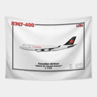 Boeing B747-400 - Canadian Airlines "Hybrid Air Canada Colours" (Art Print) Tapestry